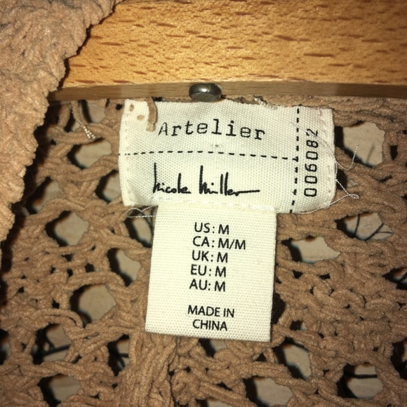 Artelier Nicole Miller batwing cardigan loose-weave M - Picture 2 of 3